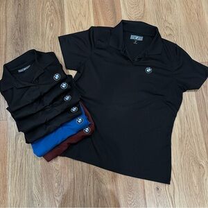 Lot of 7 BMW Women’s Polo Shirts, Size Medium – 5 Black, 1 Blue, 1 Maroon